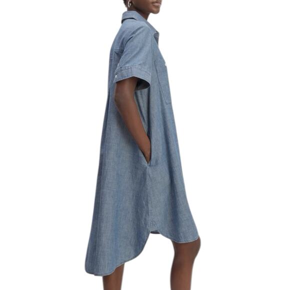 NWD Everlane The Daytripper Shirt Dress Blue Denim Chambray Size XL - Picture 2 of 10